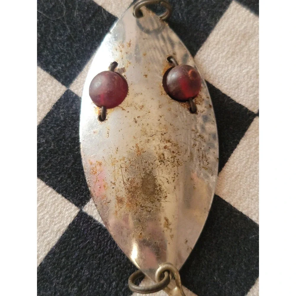 Vintage Red Eye Wiggler Spoon Lure HCF Schneider Rochester NY Fishing Lure